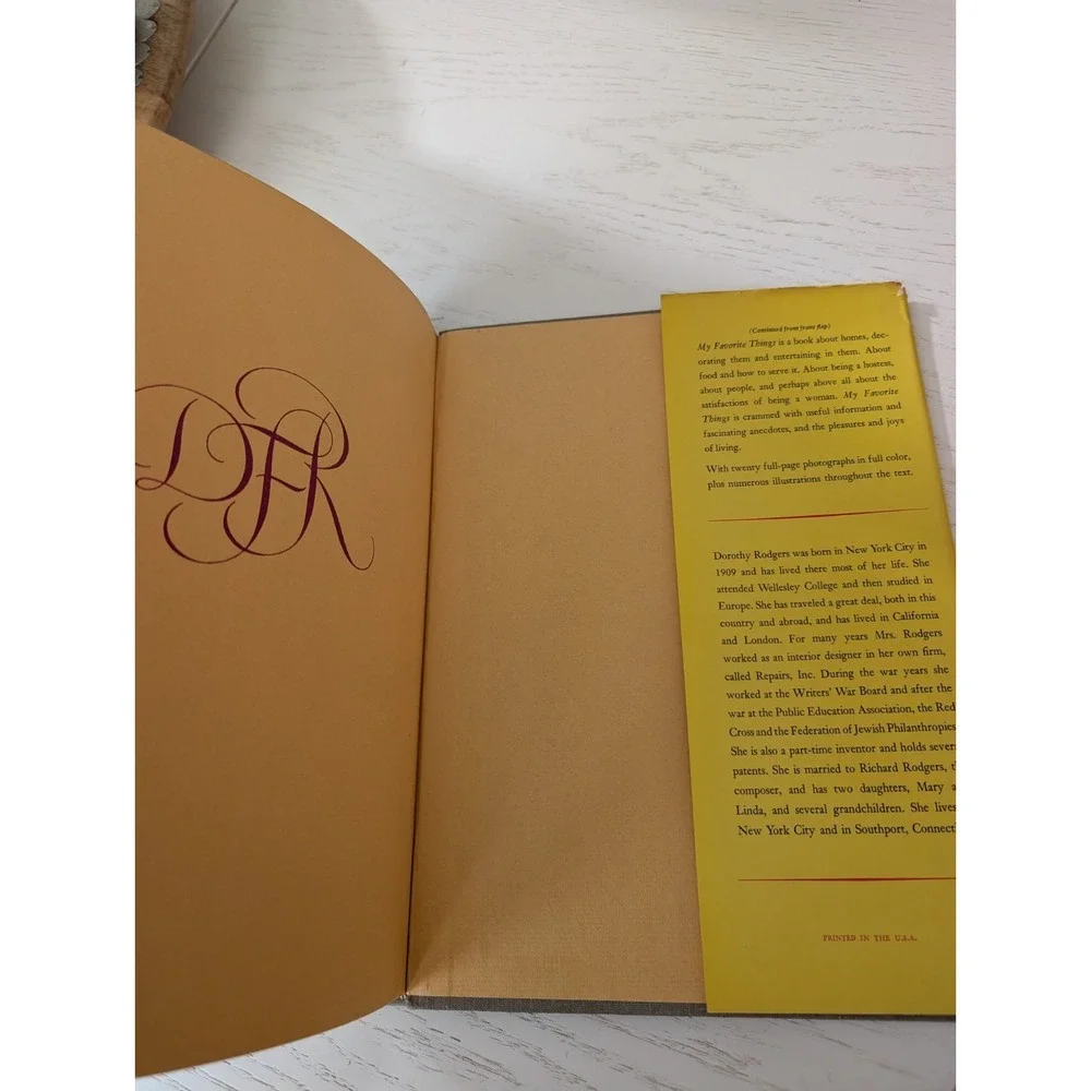 My Favorite Things Dorothy Rodgers 1964 Decorating and Entertaining Guide